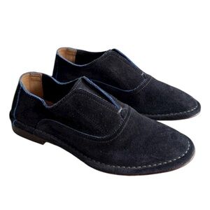 TRASK AVERY BLACK SUEDE MINIMALIST LOAFER SIZE 9.5